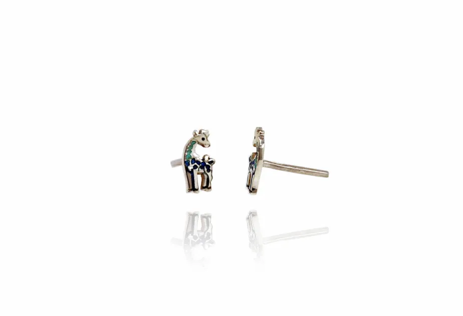 Pendientes jirafa azul