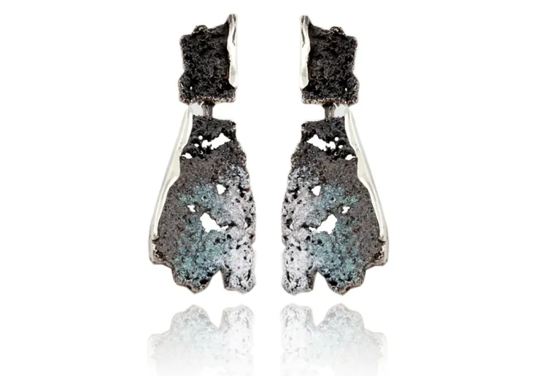 Pendientes Intenzza Grises de Dos Piezas