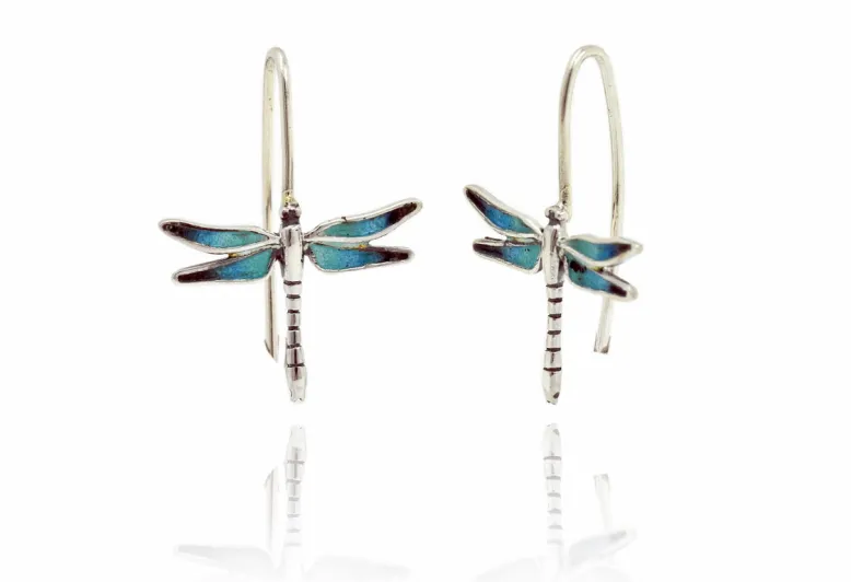 Dragonfly blue little earring