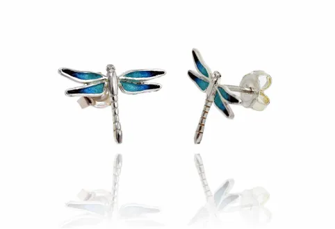 Pendientes Libélula Azul Pequeños