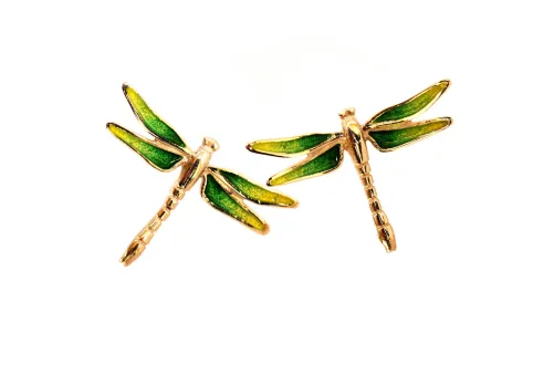 Pendientes Libélula Verde Pequeños