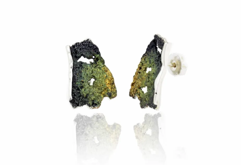 Pendientes Intenzza Verde Liquen Medianos