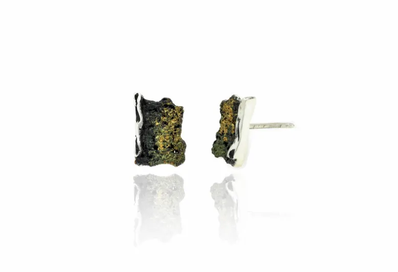 Pendientes Intenzza Verde Liquen Pequeños