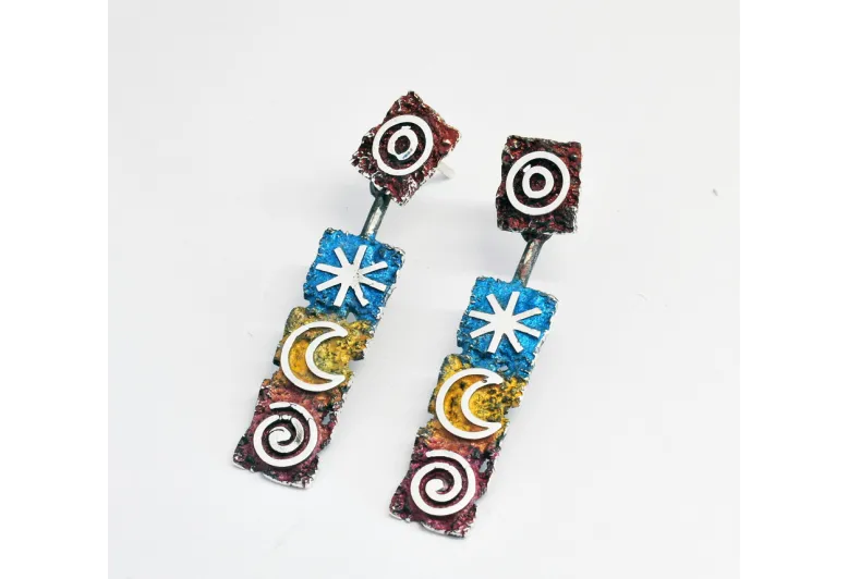 Pendientes textura miró 2 piezas colorines