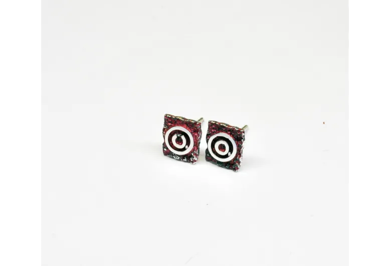 Arracades textura miró espiral petites vermell