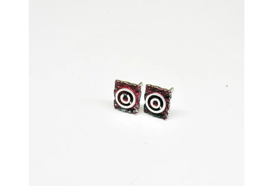 Arracades textura miró espiral petites vermell