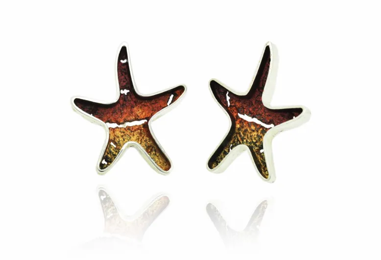 Pendientes Estrella Mar-Itim grande ocre