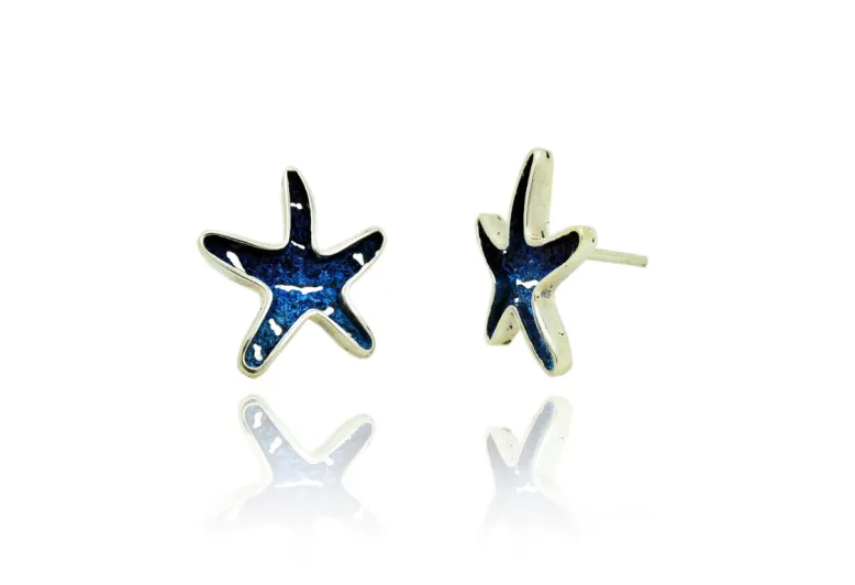 Pendientes Estrella Mar-Itim pequeña azul