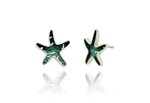 Sea Star Emerald green little earring
