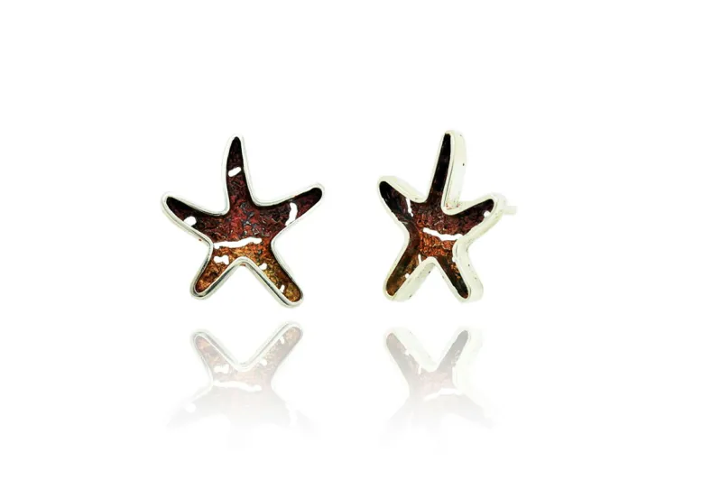 Pendientes Estrella Mar-Itim pequeña ocre