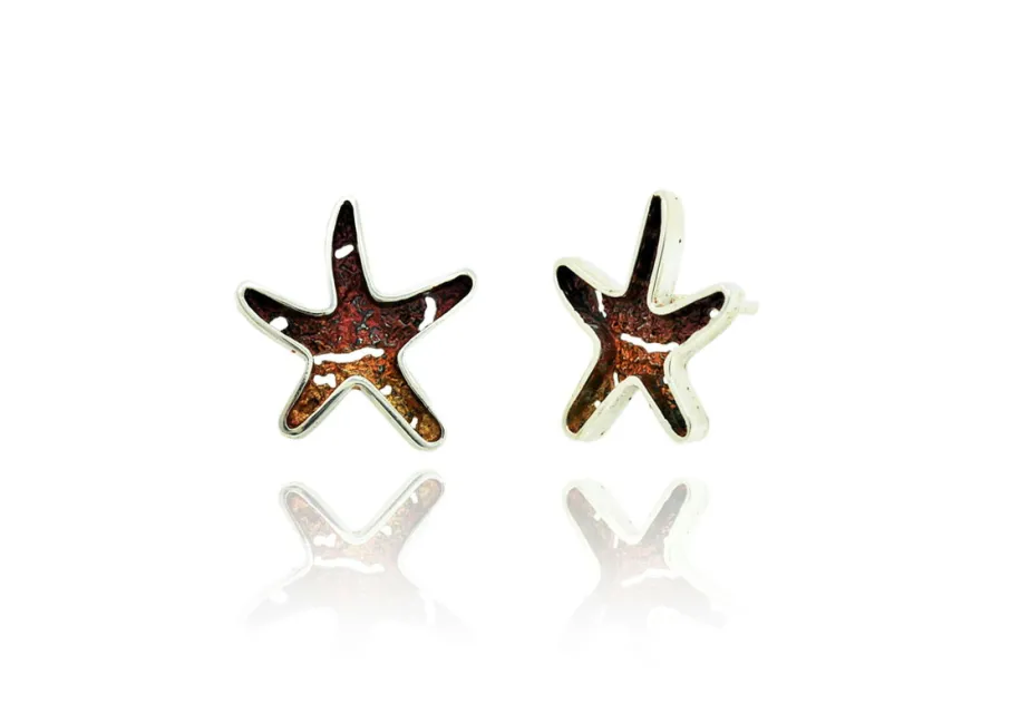 Sea Star ochre little earring