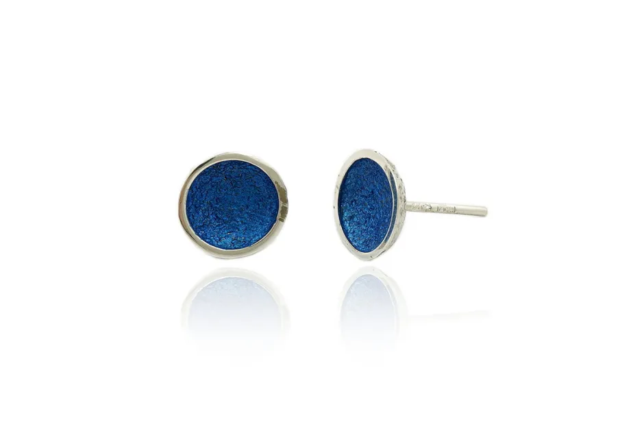 Singular blue little earring