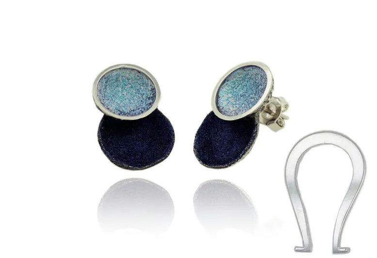 Singular big blau 2 round earring