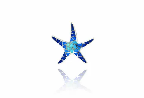 Penjoll estrella de mar trencadis blau