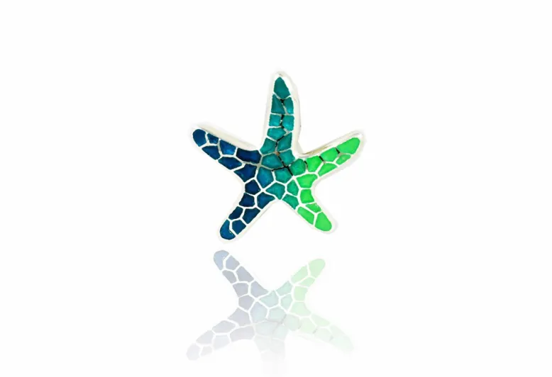 Colgante Estrella de Mar verde trencadis
