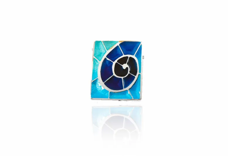 Penjoll gaudi rectangulars trencadis blaus