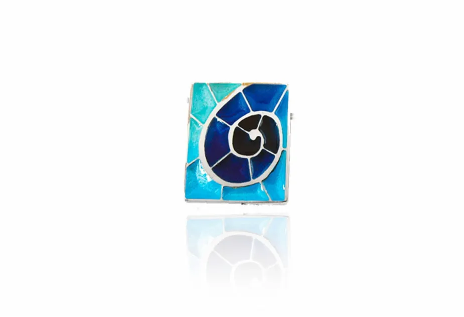 Penjoll gaudi rectangulars trencadis blaus