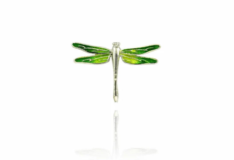 Colgante Libélula de Esmalte Verde Pequeño