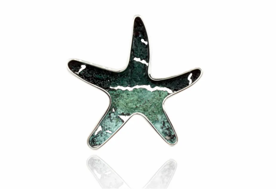 Colgante Estrella Mar-Itim mediana verde Esmeralda