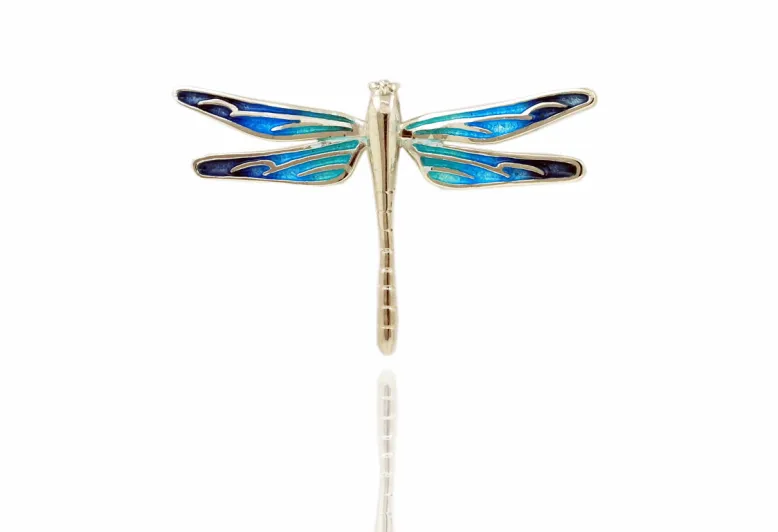 Mittlerer blauer Libellen-Anhänger
