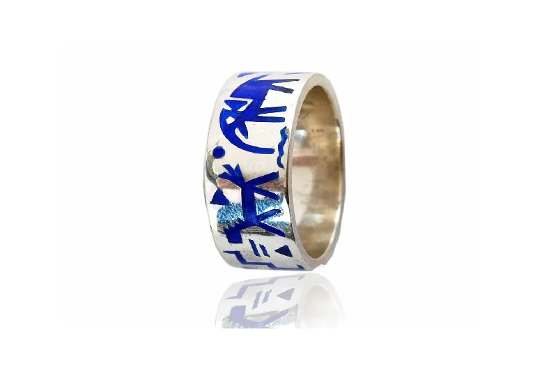 Anillo indios azul