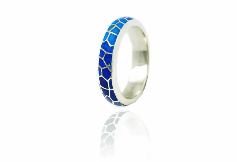 Anell Gaudi trencadis blau