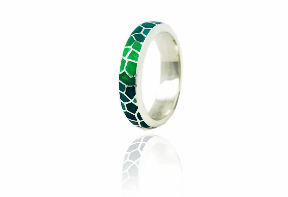 Anell Gaudi trencadis verdes