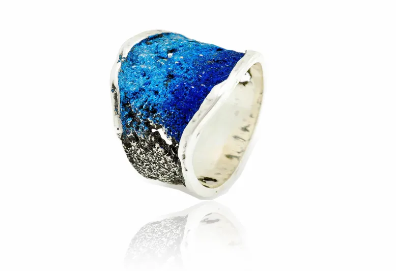 Anillo Intenzza Azul Eléctrico Pequeño