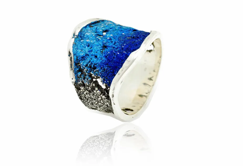 Anillo Intenzza Azul Eléctrico Pequeño