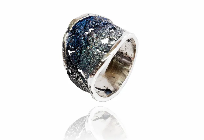 Anillo Intenzza Pequeño Azul Antracita
