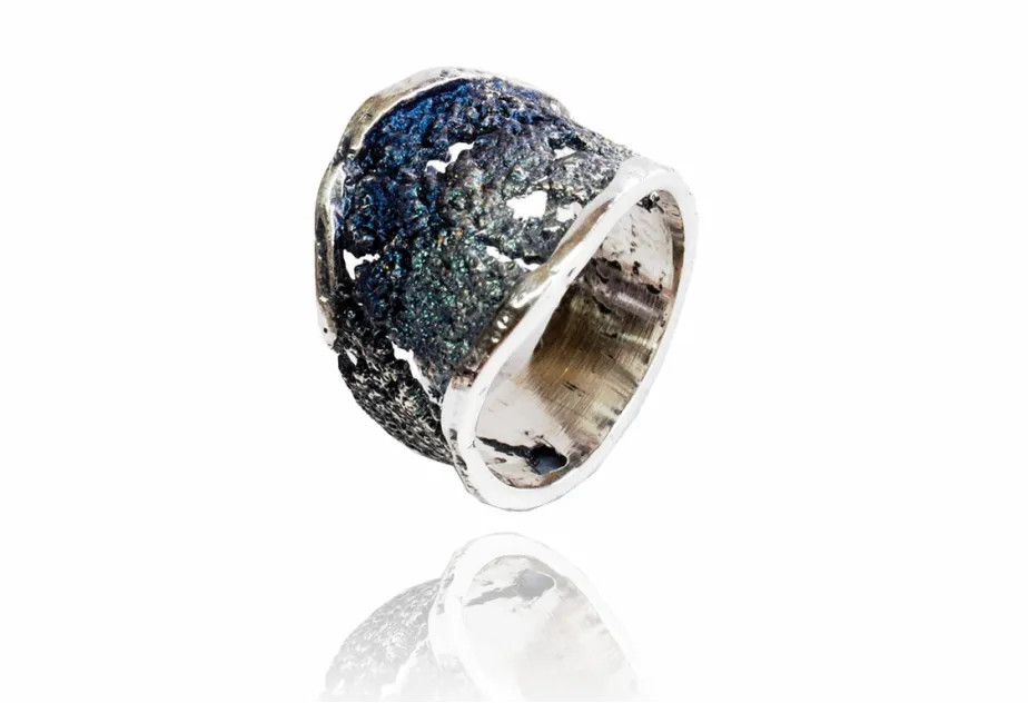 Anillo Intenzza Pequeño Azul Antracita