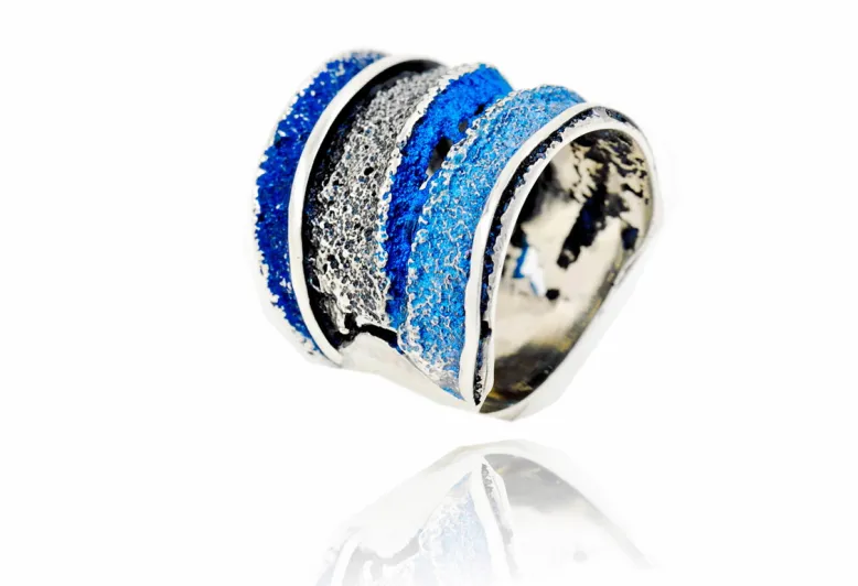 Anillo Sinera Grande Azul Eléctrico