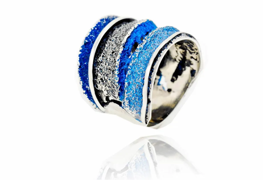 Anillo Sinera Grande Azul Eléctrico