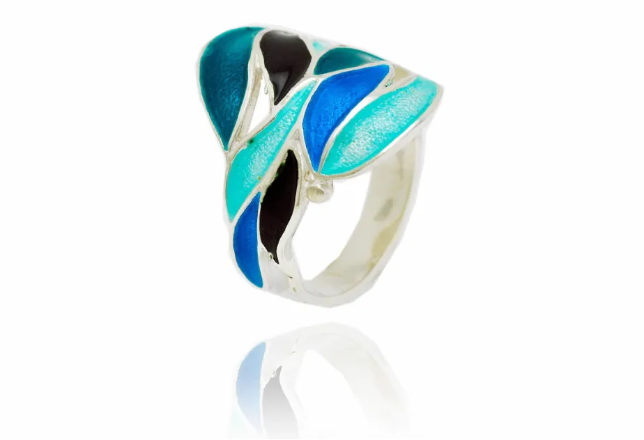 Blue leaves ring