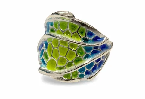 Anillo trencadís colorines calado lineas pulidas