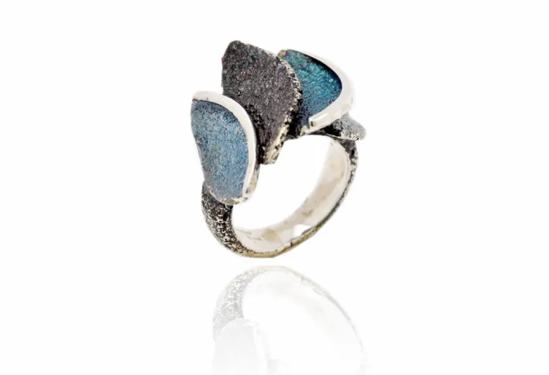 Anillo Smile Grande Gris