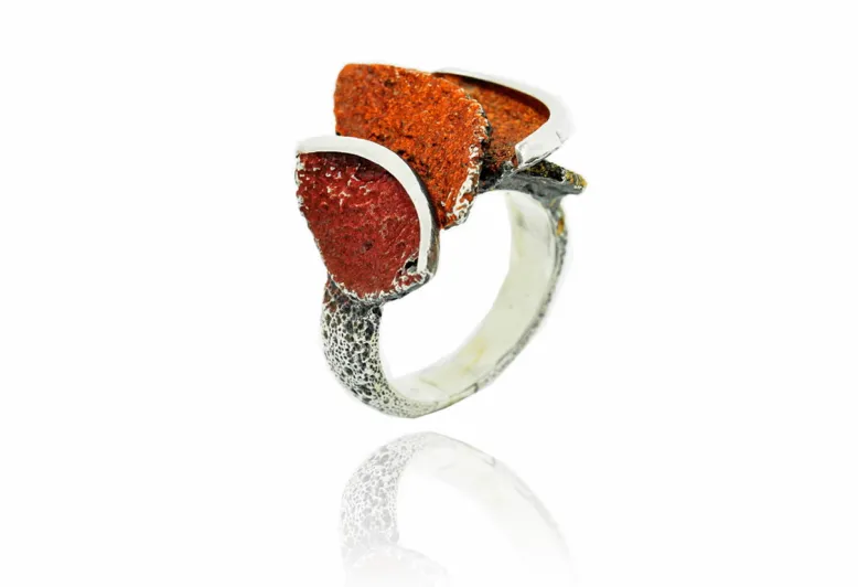 Großer ockerfarbener Ring Smile