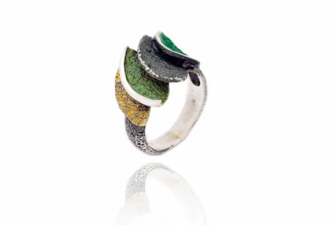 Anillo Smile Pequeño Verde Liquen