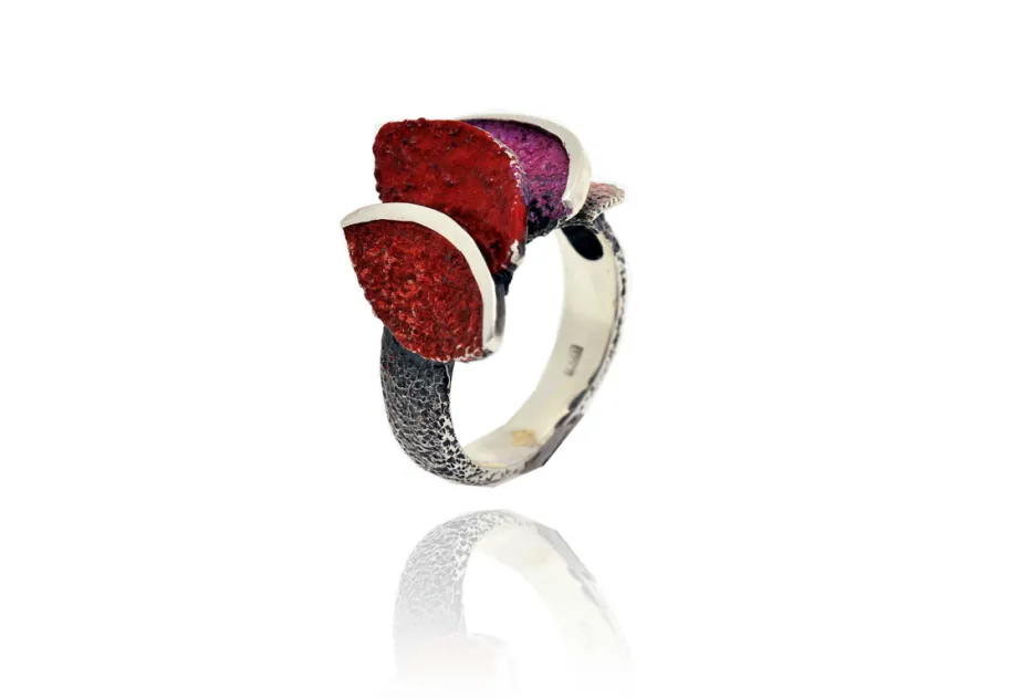 Anillo Smile Pequeño Rojo