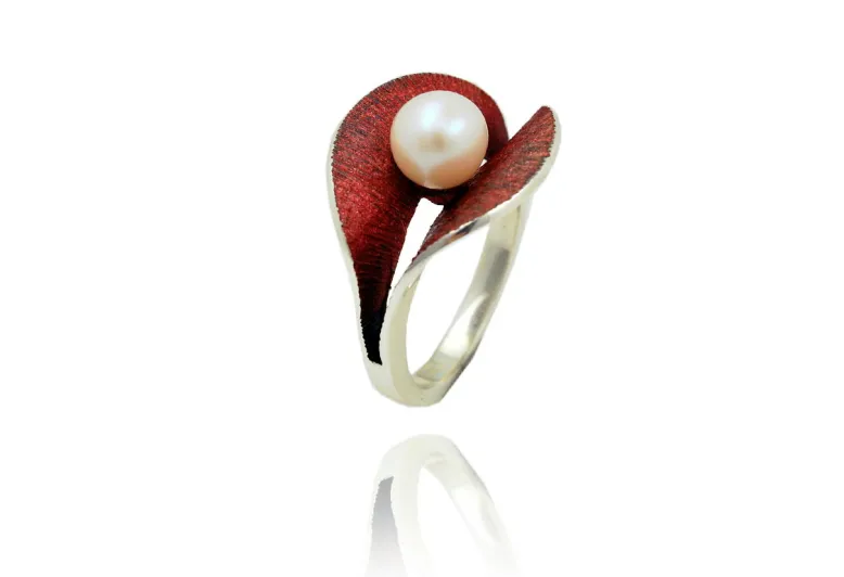 Anell Eco perla vermell