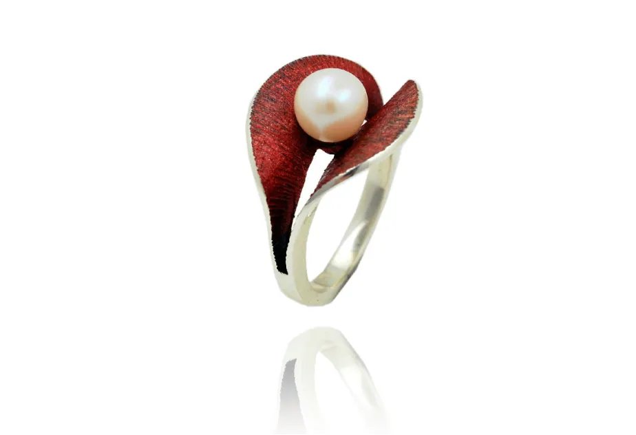 Anell Eco perla vermell