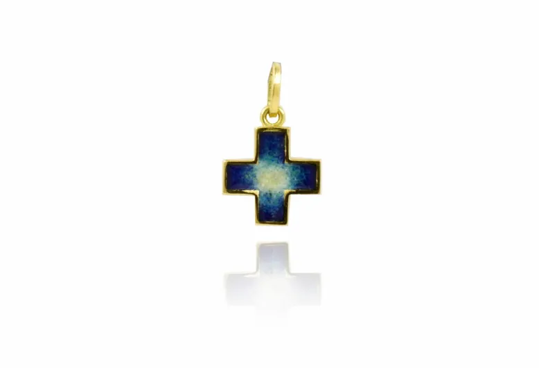 Emailliertes schlichtes griechisches Kreuz