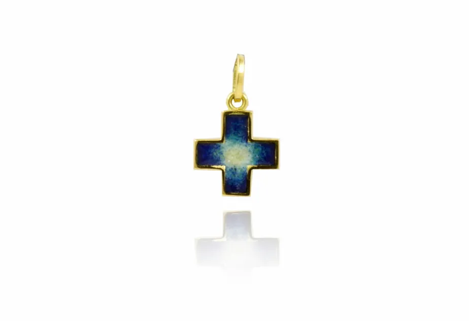 Emailliertes schlichtes griechisches Kreuz