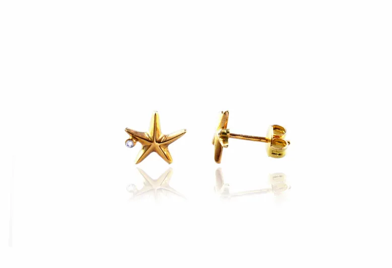 Pendientes estrella de mar brillante