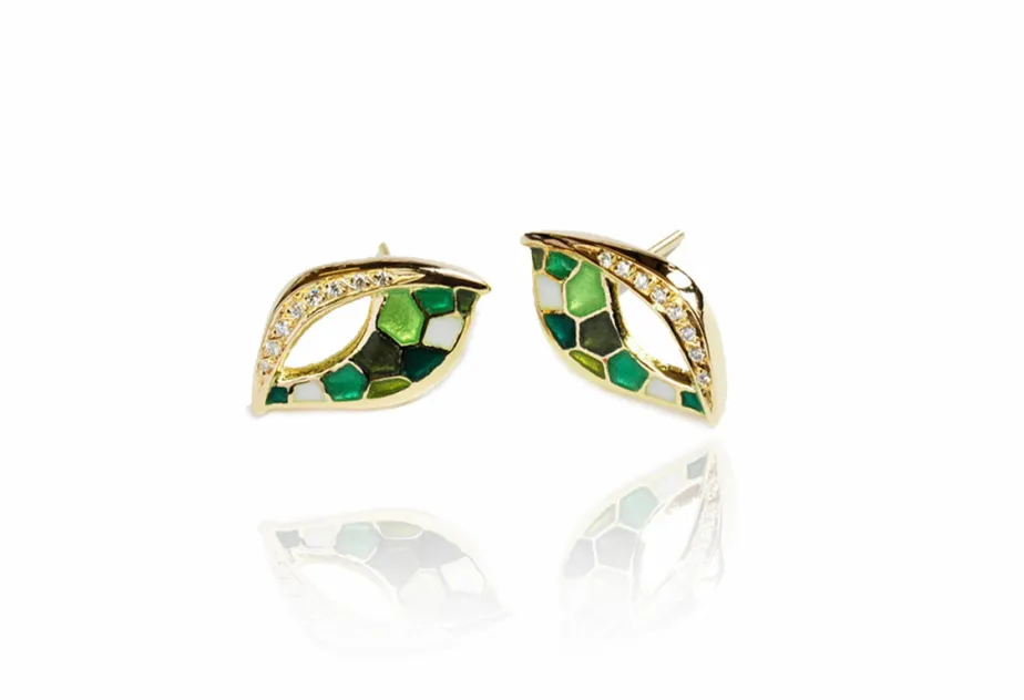Pendientes Serpenti peqiueñas verde