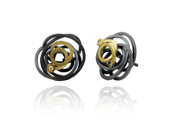 Caos silver&gold earring