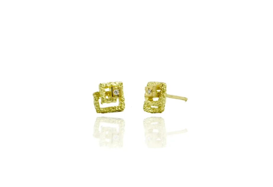 Zooom texture square BR earring