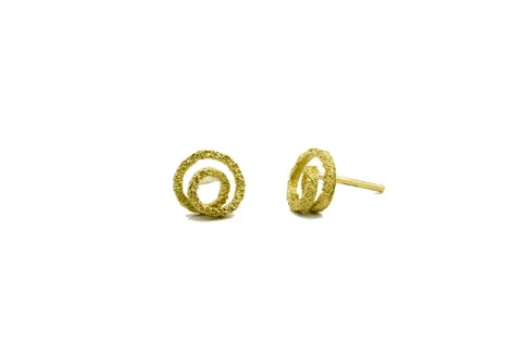 Pendientes redondos texturizados Zoom, plata y oro