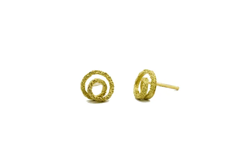 Zoom texture round earring