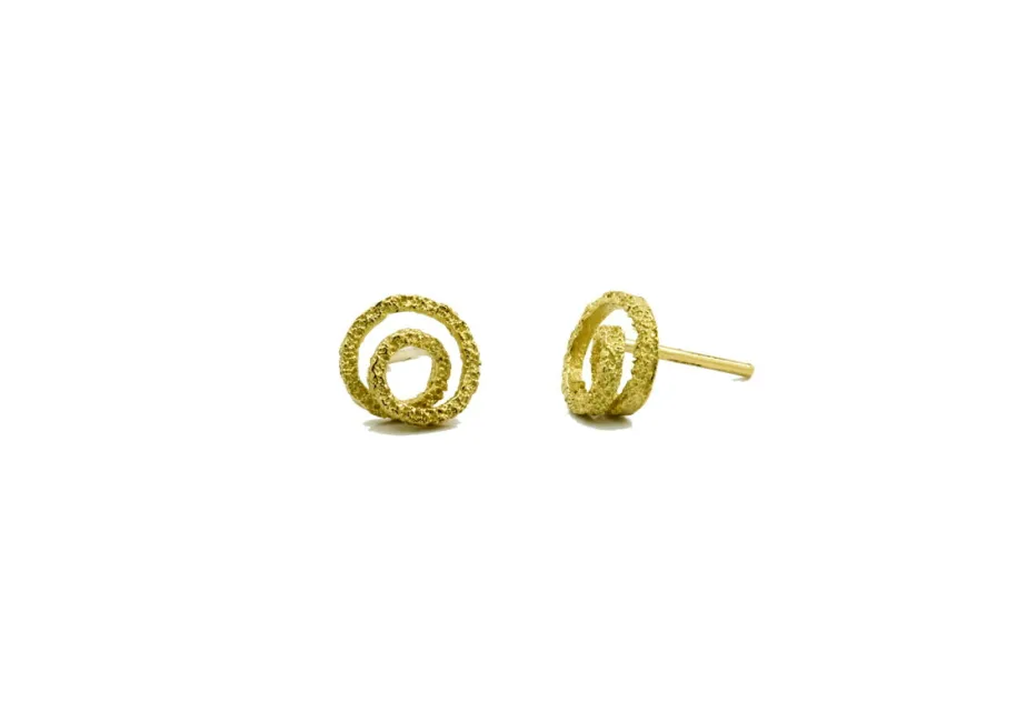 Zoom texture round earring